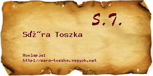 Séra Toszka névjegykártya